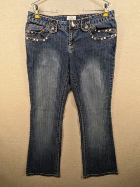Metro 7 Blue Jeans Size 12 Boot Cut Embellished -0224C150